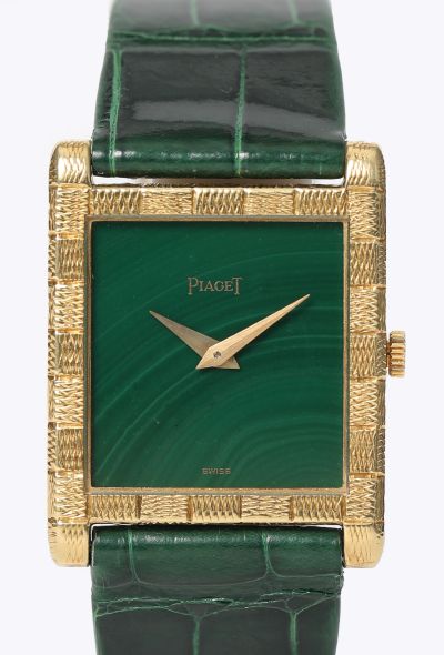 Piaget RARE '70s 18K Yellow Gold & Malachite Tank Watch - 2