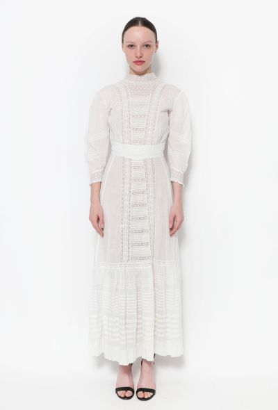                             Victorian Lace Cotton Dress - 1