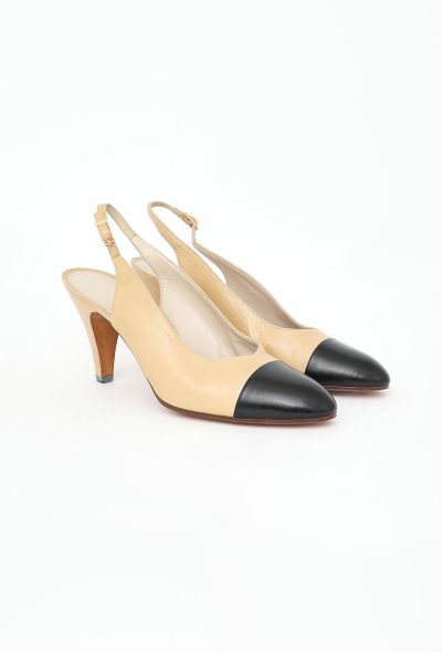 Chanel Bicolor Leather Slingback Heels - 2