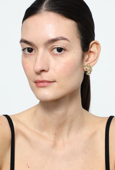                             18k Yellow Gold & Pearl Clip Earrings - 2