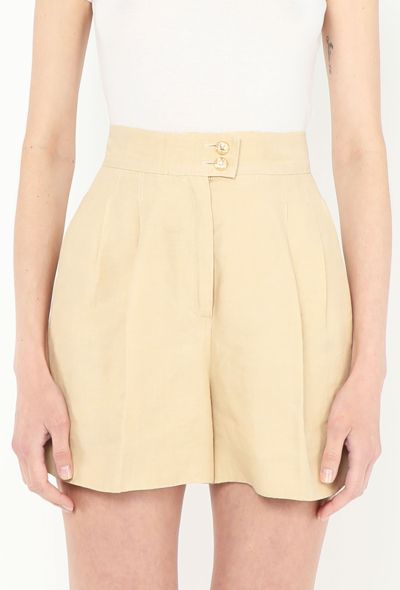 Chanel Early '90s Linen 'CC' Shorts - 1