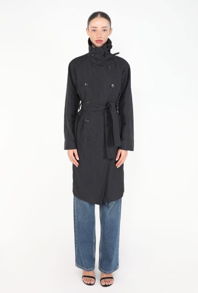 Saint Laurent High-Collar Belted Trench Coat - 2