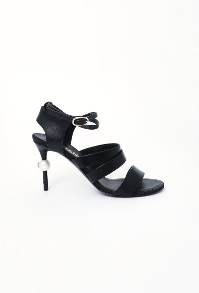                             Leather Pearl 'CC' Sandals - 1