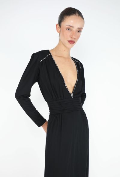 Azzaro RARE 1975 Strass Trim Jersey Gown - 2