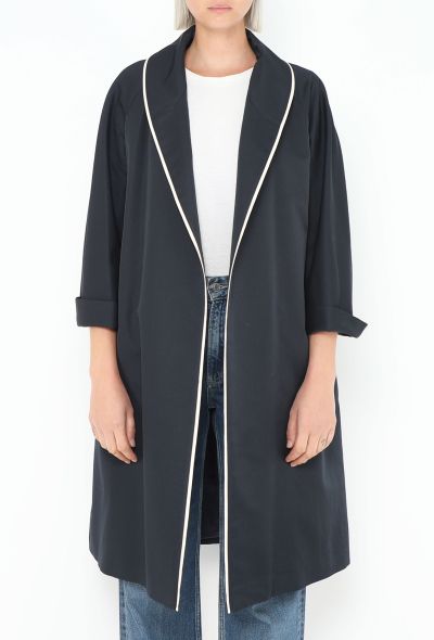 Prada Bicolor Trim Silk Coat - 2 Prada Bicolor Trim Silk Coat - 2