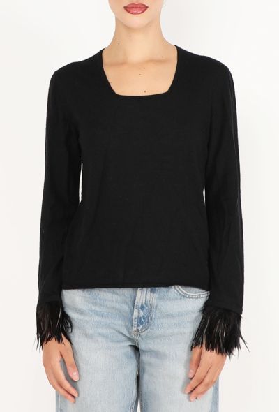 Gucci Feather Trim Cashmere Top, 2003 - 1