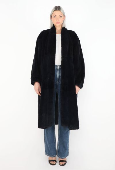 Saint Laurent Vintage Midnight Shearling Fur Coat - 2