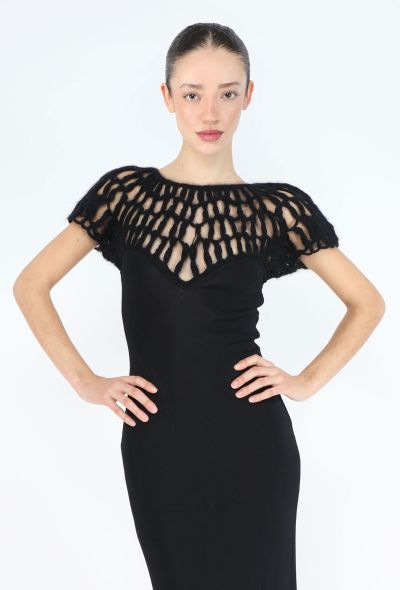Thierry Mugler '90s Mohair Lattice Bodycon Gown - 2