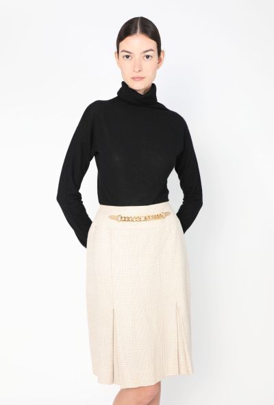 Céline Vintage Houndstooth Chainlink Skirt - 1 Céline Vintage Houndstooth Chainlink Skirt - 1