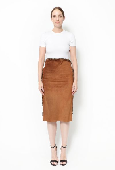 Saint Laurent Tom Ford S/S 2002 Suede Skirt - 1