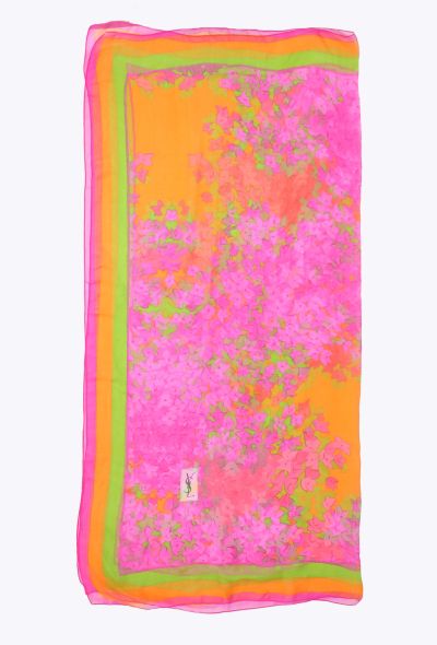 Saint Laurent Vintage Floral Silk Scarf - 2