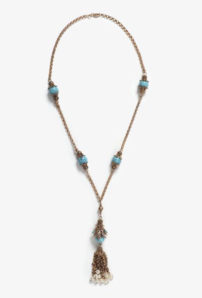                                         Rare 1984 Filigree Tassel Necklace -1