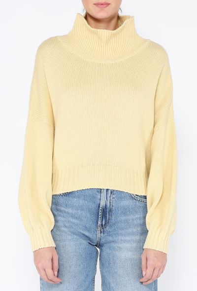 Céline Cropped Cashmere Turtleneck Sweater - 1