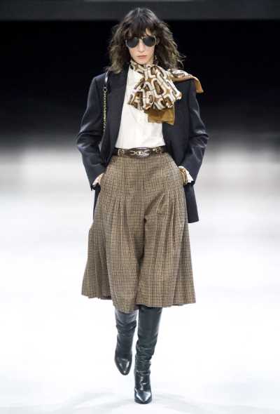 Céline F/W 2019 Houndstooth Pleated Skirt - 2