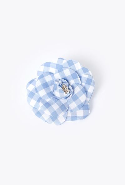 Chanel Gingham Camélia Brooch - 1