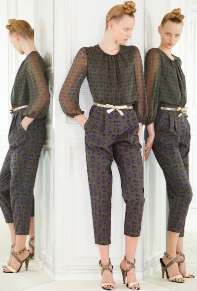                                         Resort 2013 Leopard Print Pants-2