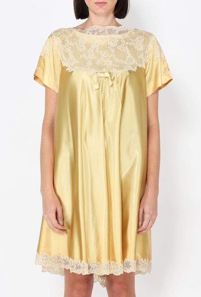 Satin Lace Trim Babydoll Dress, 1960s - 2