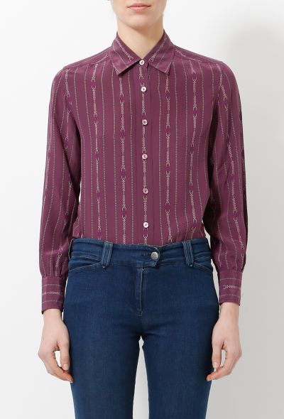                                         '70s Printed Silk Blouse -1