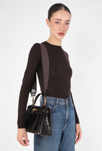 Hermès Exceptional 1998 Dark Brown Porosus Kelly Sellier 25 - 2