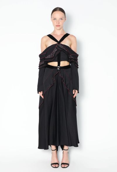 Proenza Schouler S/S 2016 Ruffled Velvet Halter Dress - 1 Proenza Schouler S/S 2016 Ruffled Velvet Halter Dress - 1