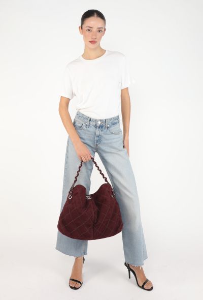 Chanel Quilted French Reviera Nubuck Hobo Bag - 2