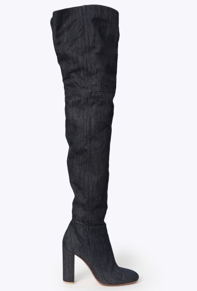 Gianvito Rossi Denim Thigh-High Boots - 1
