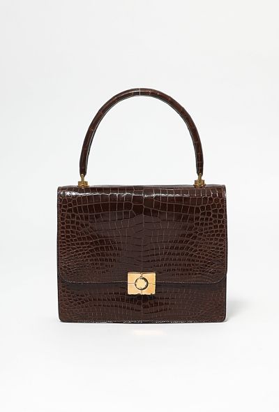 Hermès '70s Crocodile Croisade Bag - 1