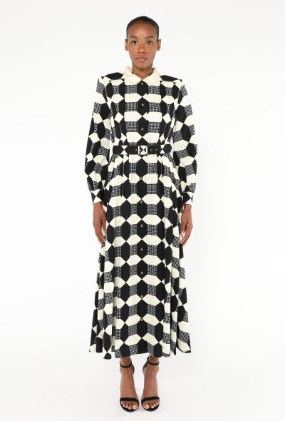 Gucci 2022 Belted Optical Maxi Dress - 2