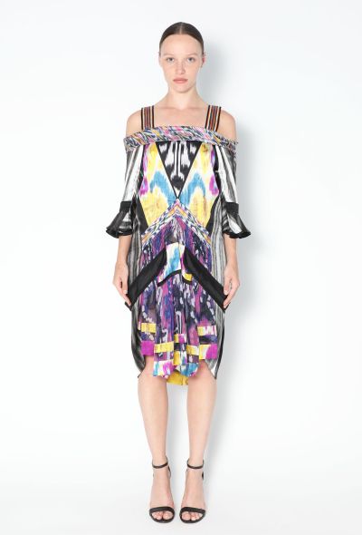 Balenciaga F/W 2007 Off-Shoulder Ikat Dress - 1 Balenciaga F/W 2007 Off-Shoulder Ikat Dress - 1