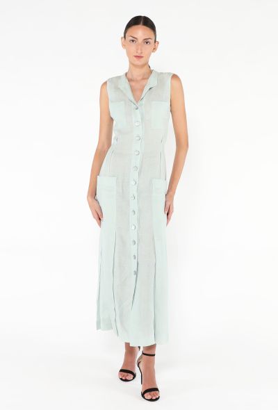 Chanel 1999 Pleated Linen Maxi Dress - 2