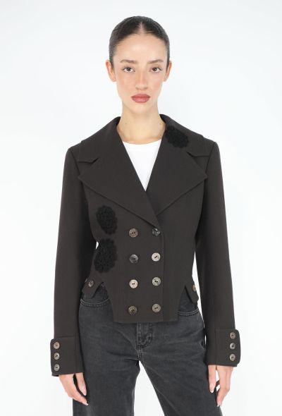 John Galliano 2000 Crochet Flower Appliqué Blazer - 2