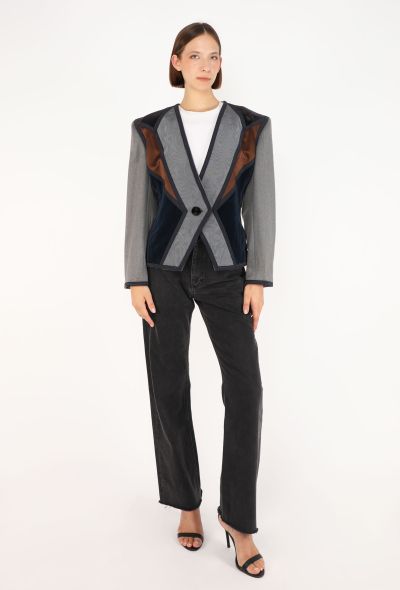 Saint Laurent Cubist Velvet Moire Jacket, F/W 1988 - 1