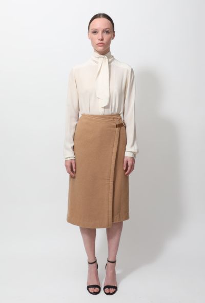                             Vintage Camel Wrap Skirt - 1