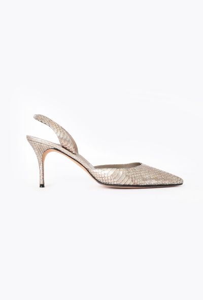 Manolo Blahnik 2019 Metallic Python Carolyne Pumps - 1 Manolo Blahnik 2019 Metallic Python Carolyne Pumps - 1