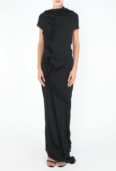 Comme des Garçons Asymmetrical Ruffled Crêpe Gown - 2