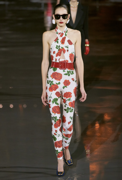 Saint Laurent S/S 2022 Floral Stretch Leggings - 2