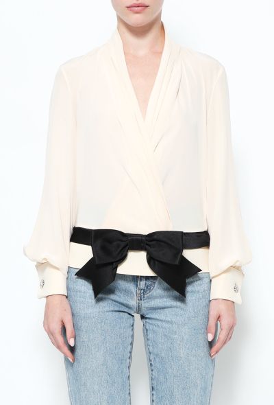 Christian Dior '90s Silk Bowtie Blouse - 1 Christian Dior '90s Silk Bowtie Blouse - 1