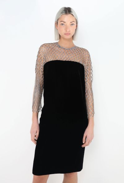 Saint Laurent STUNNING S/S 2019 Strass Velvet Bustier Dress - 1