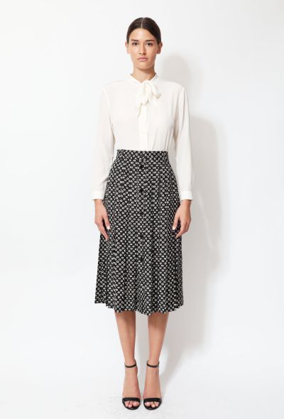                             Vintage Geometric Pleated Skirt - 1