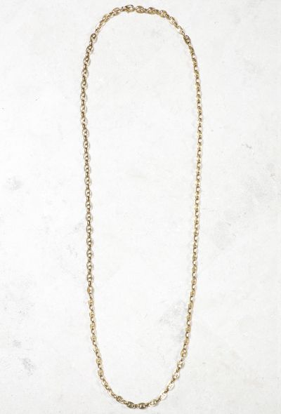                             Vintage 18k Yellow Gold Navy Mesh Long Necklace