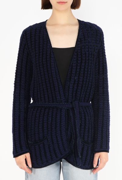 Saint Laurent Belted Wool Knit Cardigan, F/W 1975 - 1