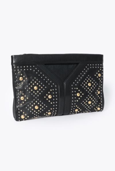 Saint Laurent F/W 2010 Studded Leather Clutch - 2