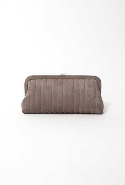                             Taupe Suede Clutch - 2