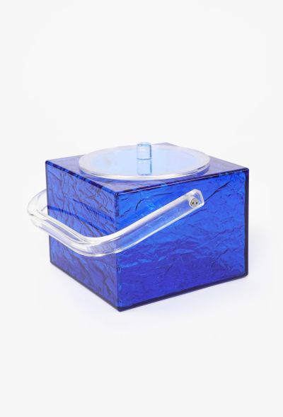 Vintage Objects & Decor 1960s Cobalt Ice Bucket & Serving Tray - 2