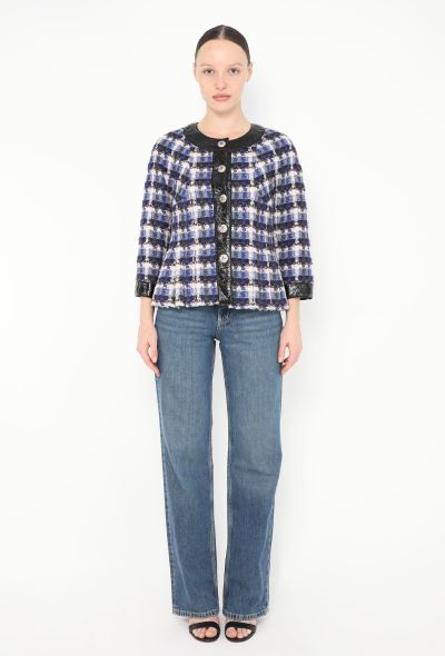 Chanel 2018 Leather Trim Peplum Jacket - 2