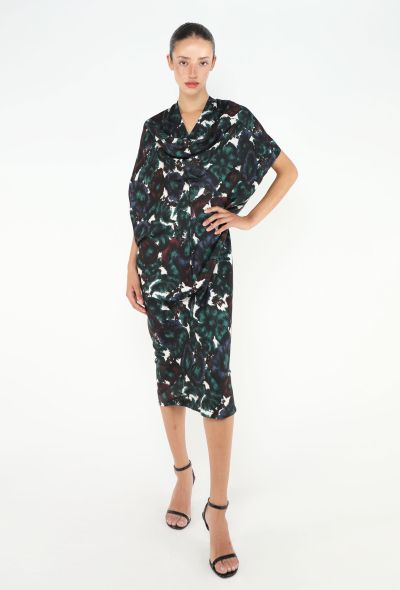 Balenciaga Abstract Silk Cowl Dress - 1