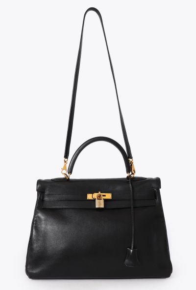Hermès Vintage Black Swift Kelly Retourné 35 - 2