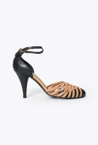 Chanel Bicolor Braided Leather Sandals - 1