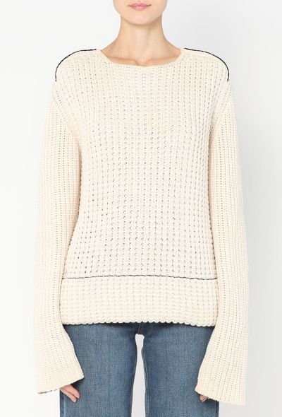 Céline Contrast Trim Knit Sweater - 1 Céline Contrast Trim Knit Sweater - 1