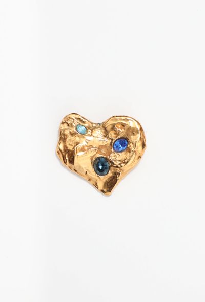                                         Vintage Sculpted Strass Heart Pin-1